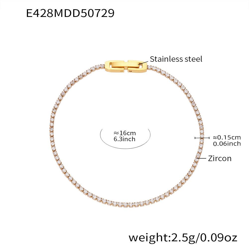 Planderful Zircon Bracelet 18K Gold Plated Jewelry For Women