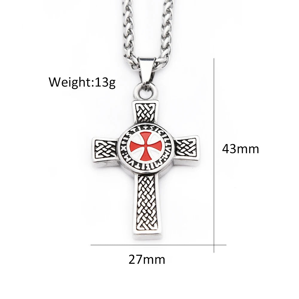 1. Planderful Cross Pendant Necklace for Men Double Sided Vintage Style Stainless Steel Jewelry