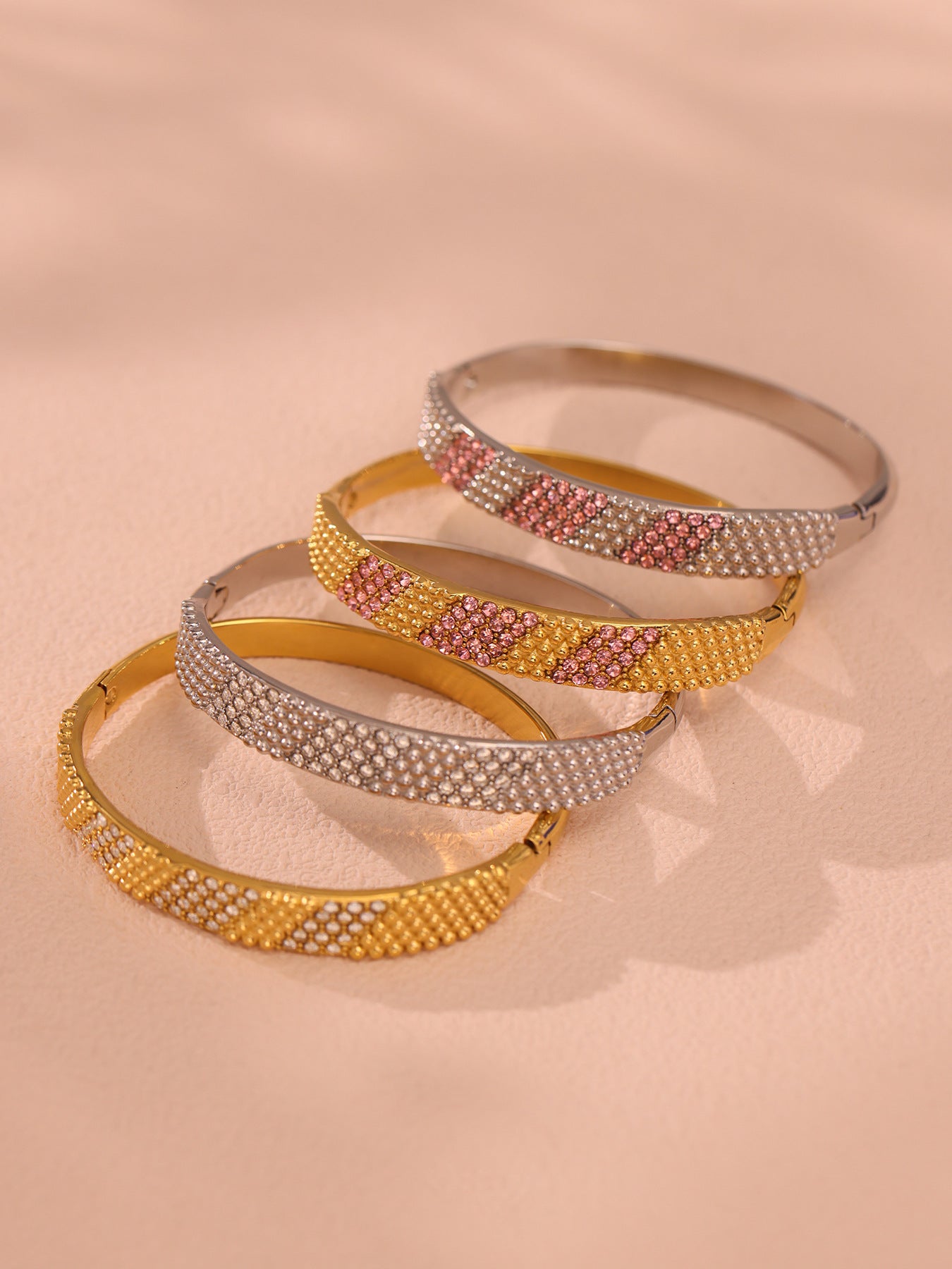 Planderful Pink Zircon Bracelet For Women Luxury Elegant