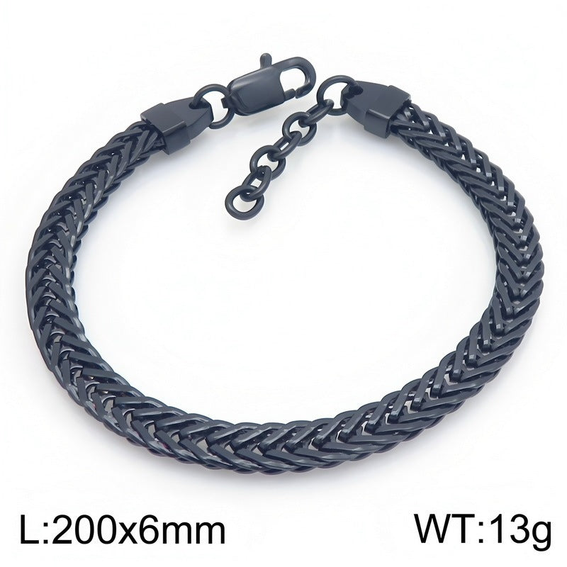 Encryption Keel Chain Adjustable Fox Tail Wheat Ear Woven Stainless Steel Unisex Bracelet