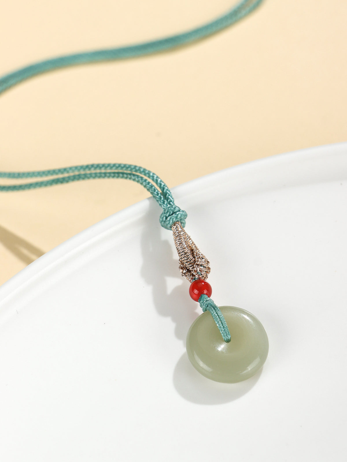 Hetian Jade Pixiu Ruyi Lock Pendant Necklace