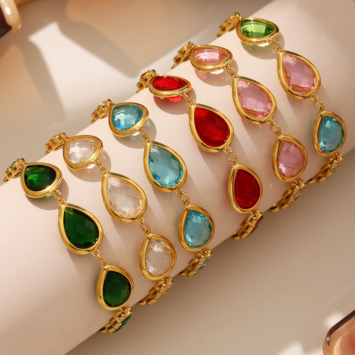 Planderful Czech Glass Drop Bracelet Women Light Luxury