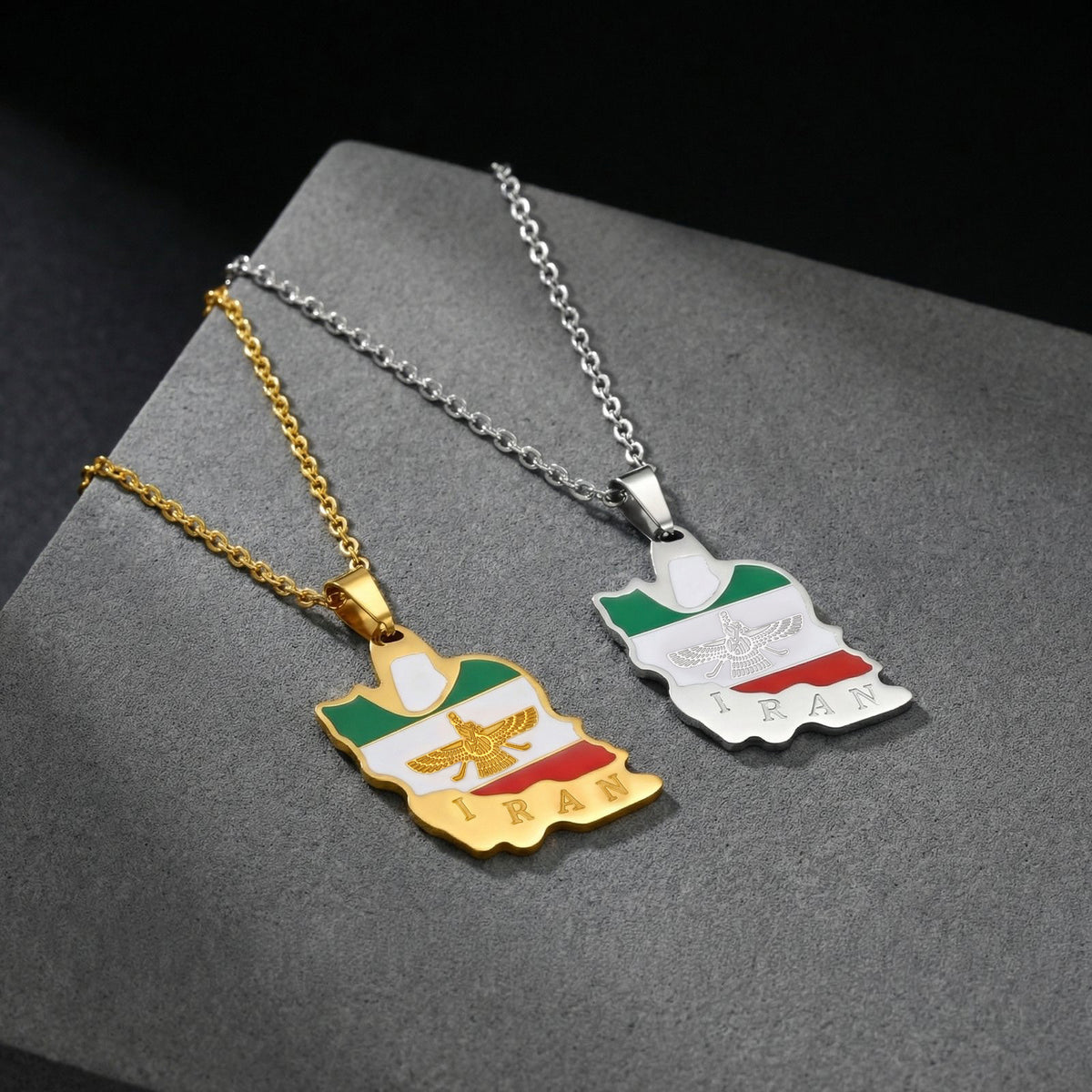 Supply Iran Map Stainless Steel Pendant Unisex