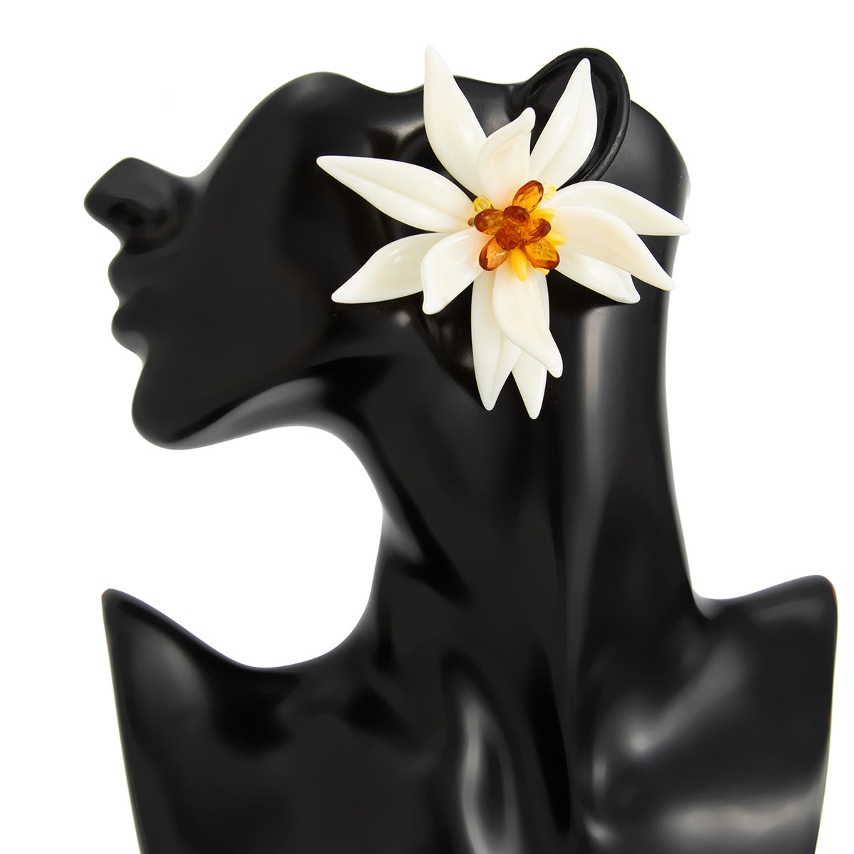 Planderful Vienna Verve Flower Earrings Exaggerated Three Dimensional Large Petal Statement Jewelry for Women
