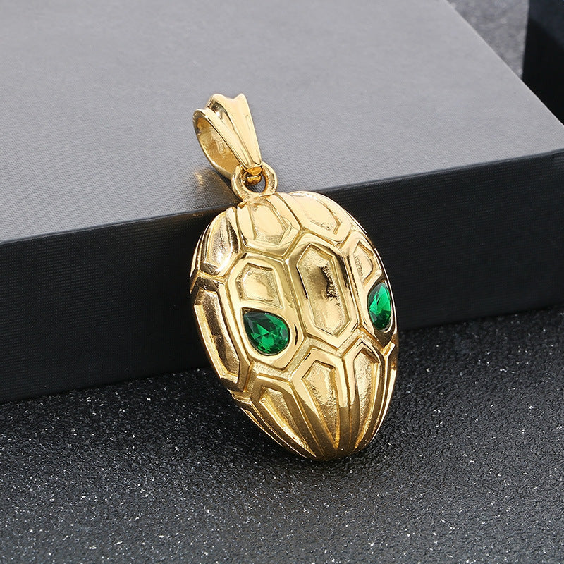 Planderful Zodiac Snake Pendant Vintage Stainless Steel Men