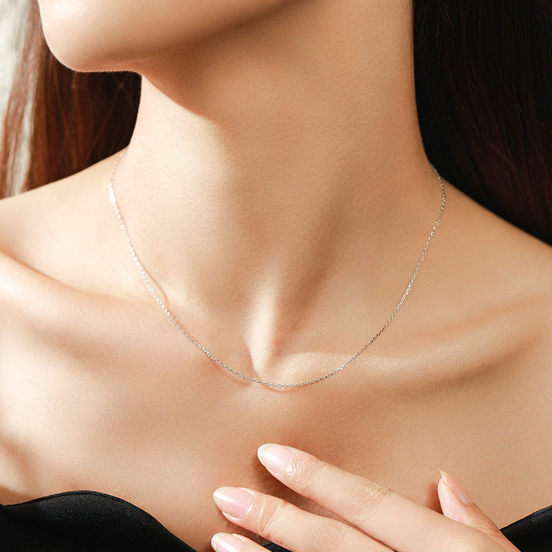 925 Sterling Silver Heart Snake Chain Necklace