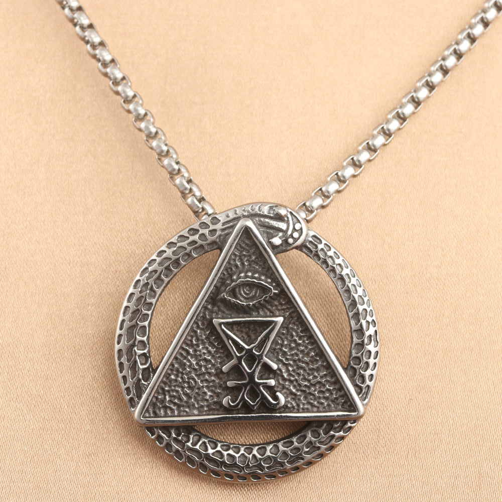 European And American Stainless Steel Viking Triangle Pendant