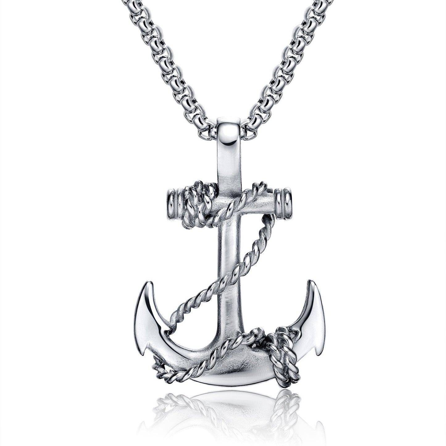 1. Planderful Anchor Necklace For Men In Stainless Steel Nautical Vintage Style Gift For Him
