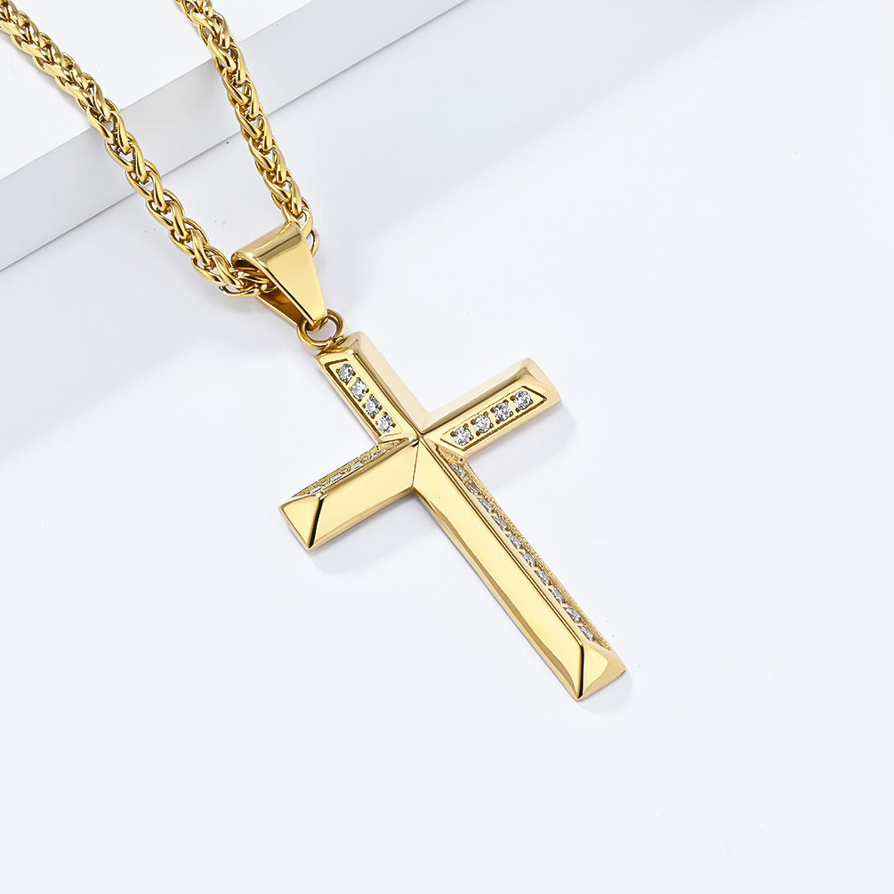 Zircon Necklace – Elegant Cross Pendant Everyday