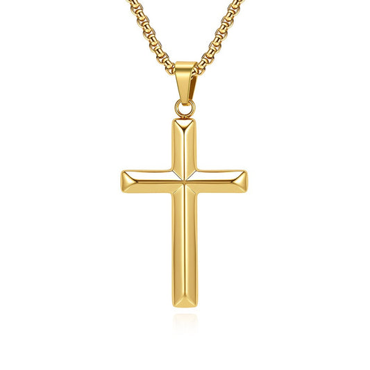 1. Planderful Titanium Steel Cross Pendant Necklace For Men, Hip Hop Style Jewelry Gift