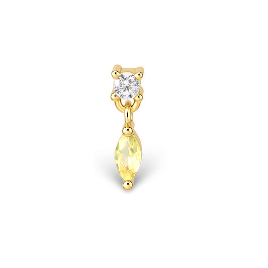 S925 Sterling Silver Horse'S Eye Zircon Puncture Thread Pinna Puncture Earbone Stud Earrings