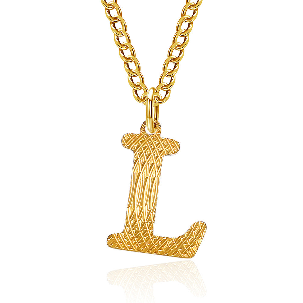 Planderful Everyday Genie Gold Plated Letter Surname Pendant For Couples Unisex Premium Magazine Style Jewelry