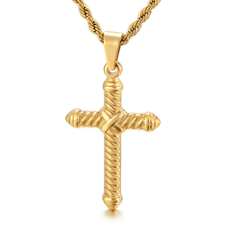 Bold Cross Titanium Steel Pendant - Bold and Stylish Men's Jewelry Piece