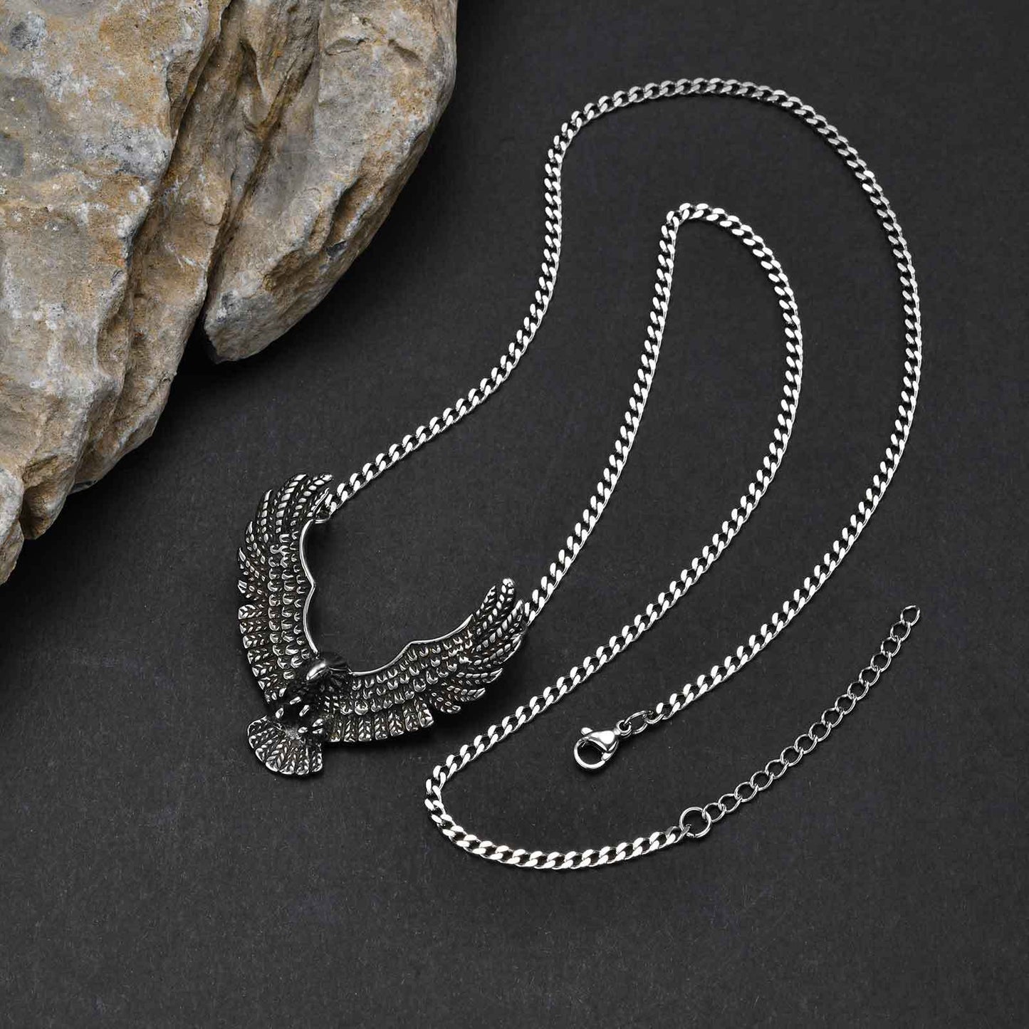 Planderful Mens Stainless Steel Eagle Pendant Trendy