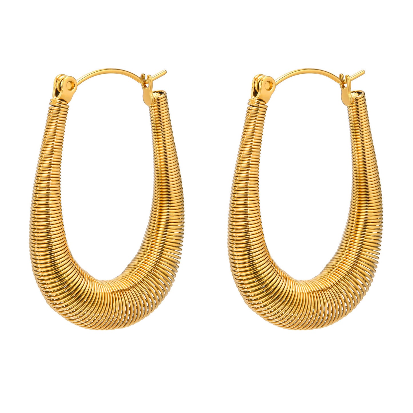 Stainless Steel Women's Personalized Fashion U-Shaped Earrings Gold