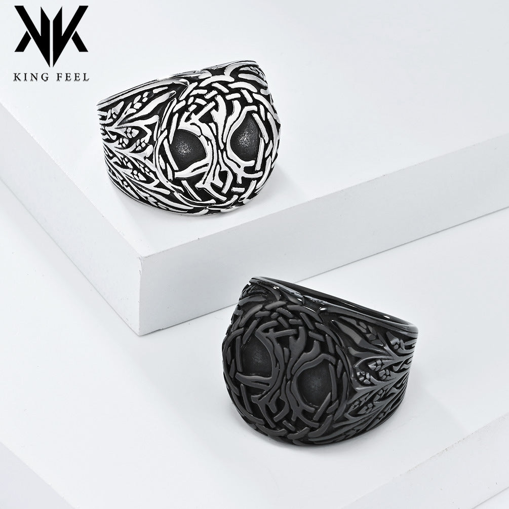 Nordic Viking Tree Of Life Stainless Steel Ring Stainless Steel Men's