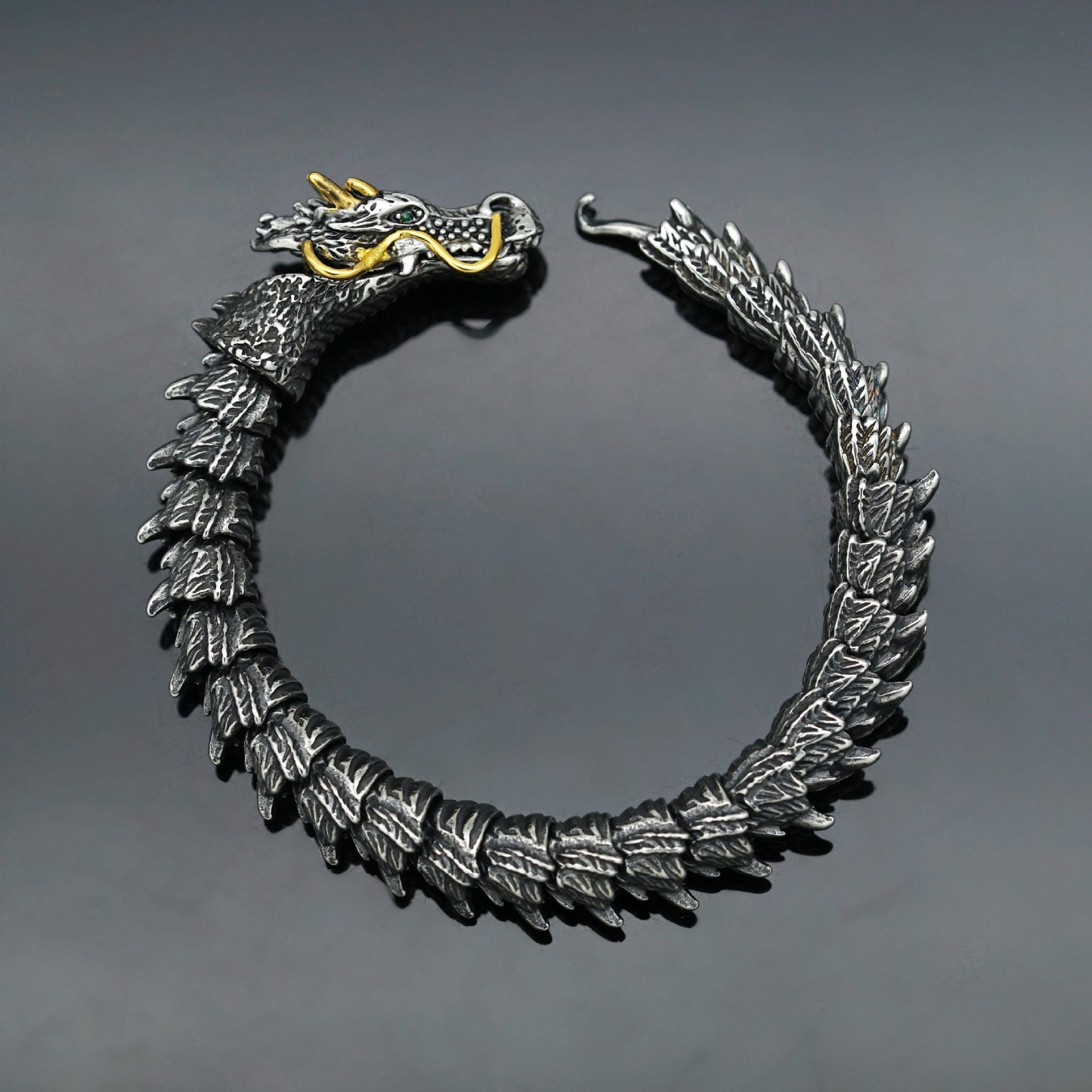 Planderful Zodiac Dragon Bracelet Unisex Retro Domineering Titanium Steel Design Bold Durable Gift