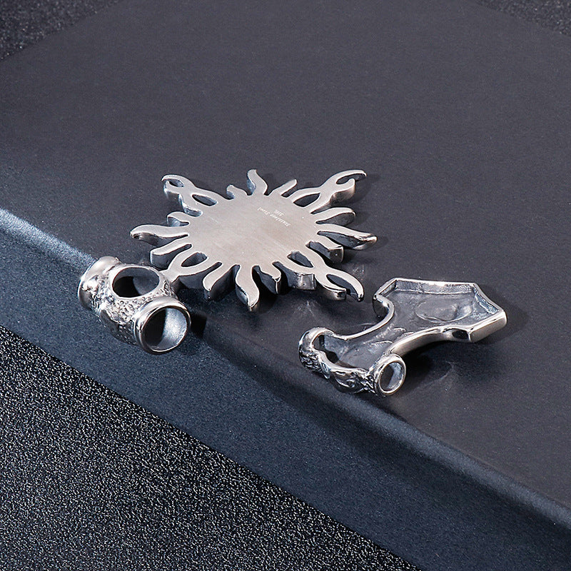 Majestic Lion Head Pendant in Titanium Steel for Men