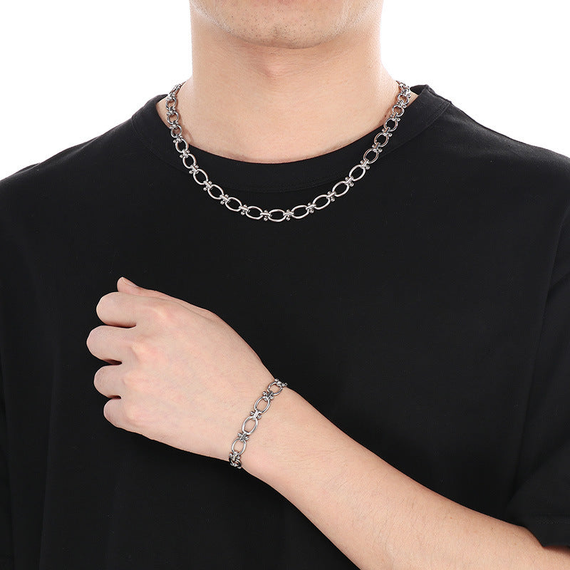 Cross Knot Bracelet 18K Gold Plated Stainless Steel Chain