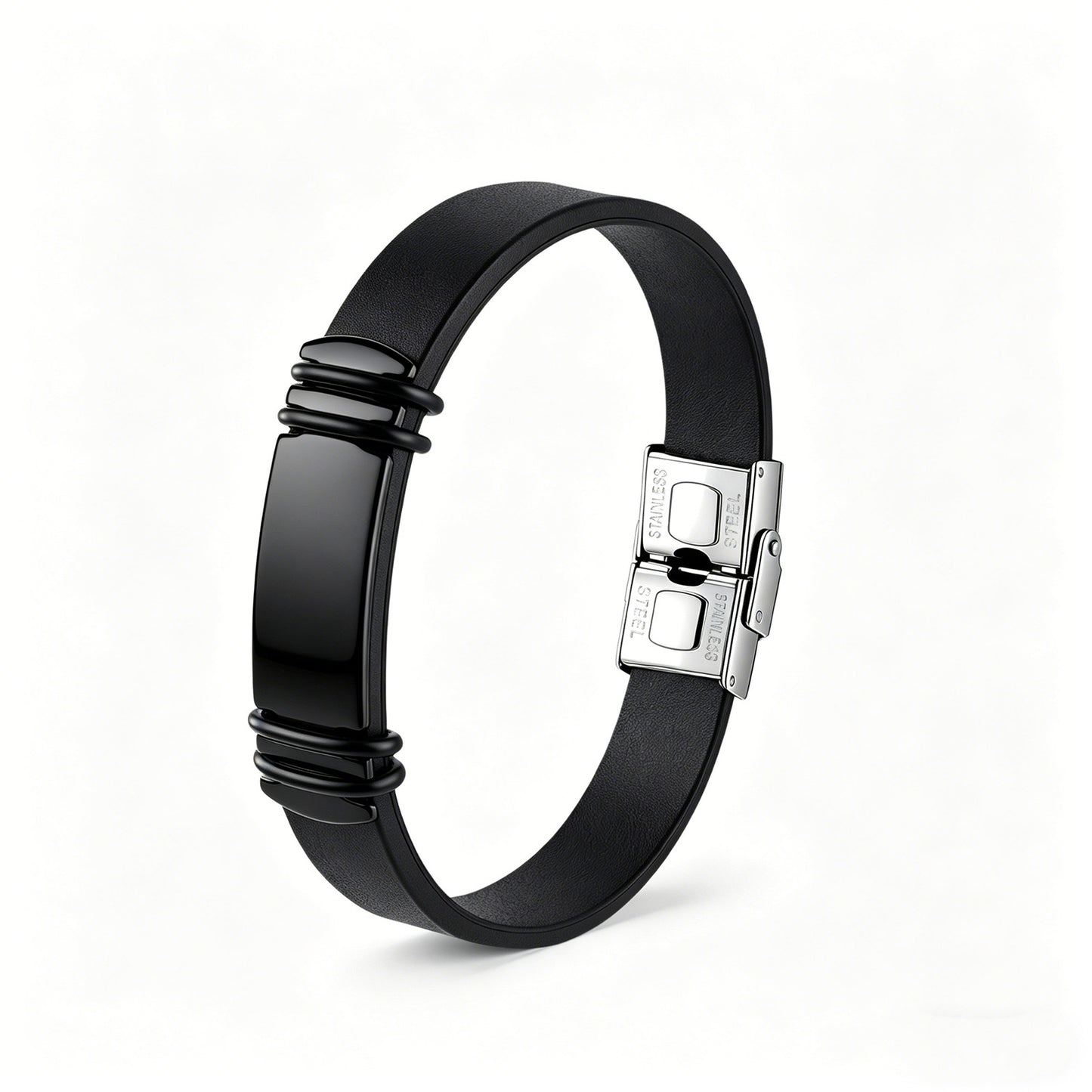Men's Stainless Steel Buckle Silicone Wristband From Planderful Everyday Genie For Modern Unisex Durable Business
