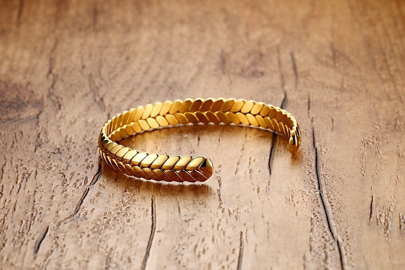 Trend Simple Women's Bracelet 8MM Stainless Steel Wheat Ear