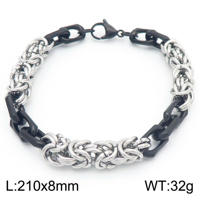 Hip-Hop Street Atmosphere Minimalist Hand-Spliced Bracelet Stainless Steel Men's