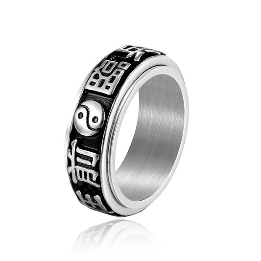 Planderful Rotating Titanium Ring For Men Bold Stylish Everyday Genie Jewelry With Personalized Engraving