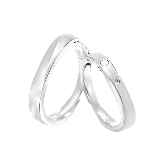 Magnetic Mobius S925 Sterling Silver Couple Ring By Planderful For Him And Her Adjustable Light Luxury Gift