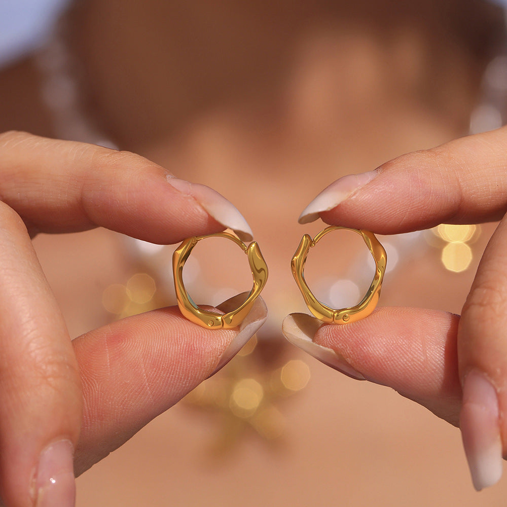 Planderful Twist Ring Earrings For Women Gold Plated