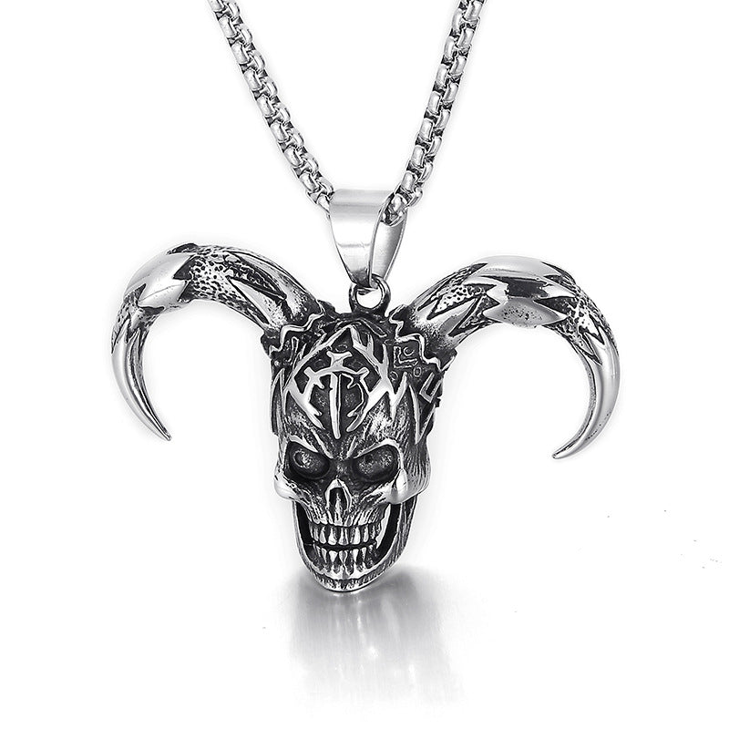Skull Croissant Men's Pendant in Titanium Steel - Hip-Hop Chic for Men