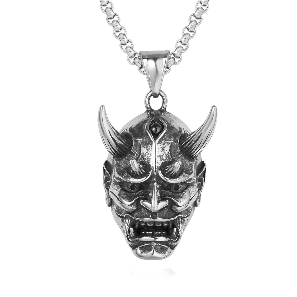 Prajna Skull Titanium Steel Pendant Necklace