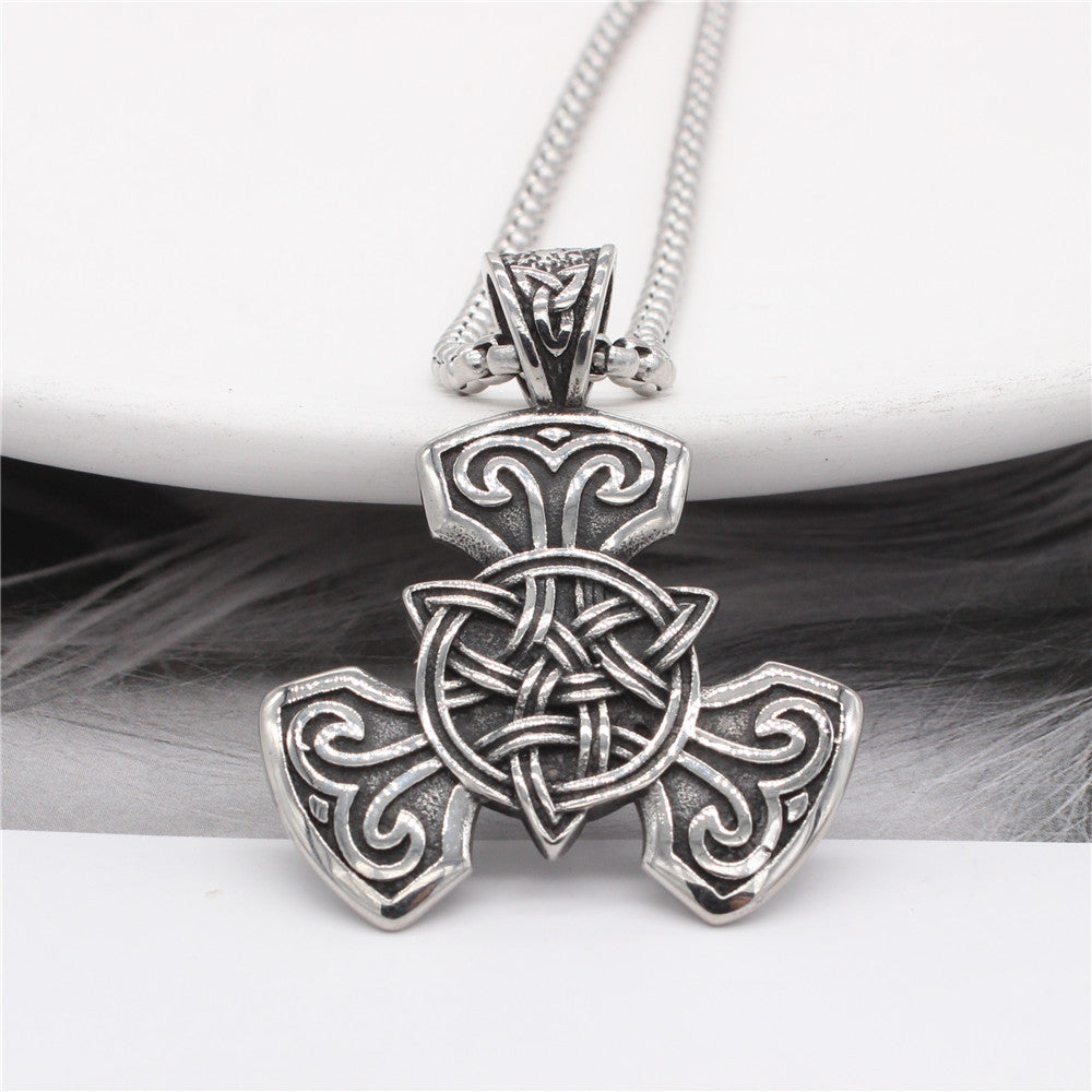 Planderful Celtic Knot Pendant Durable Titanium Steel Unisex Nordic Viking Jewelry For Men And Women