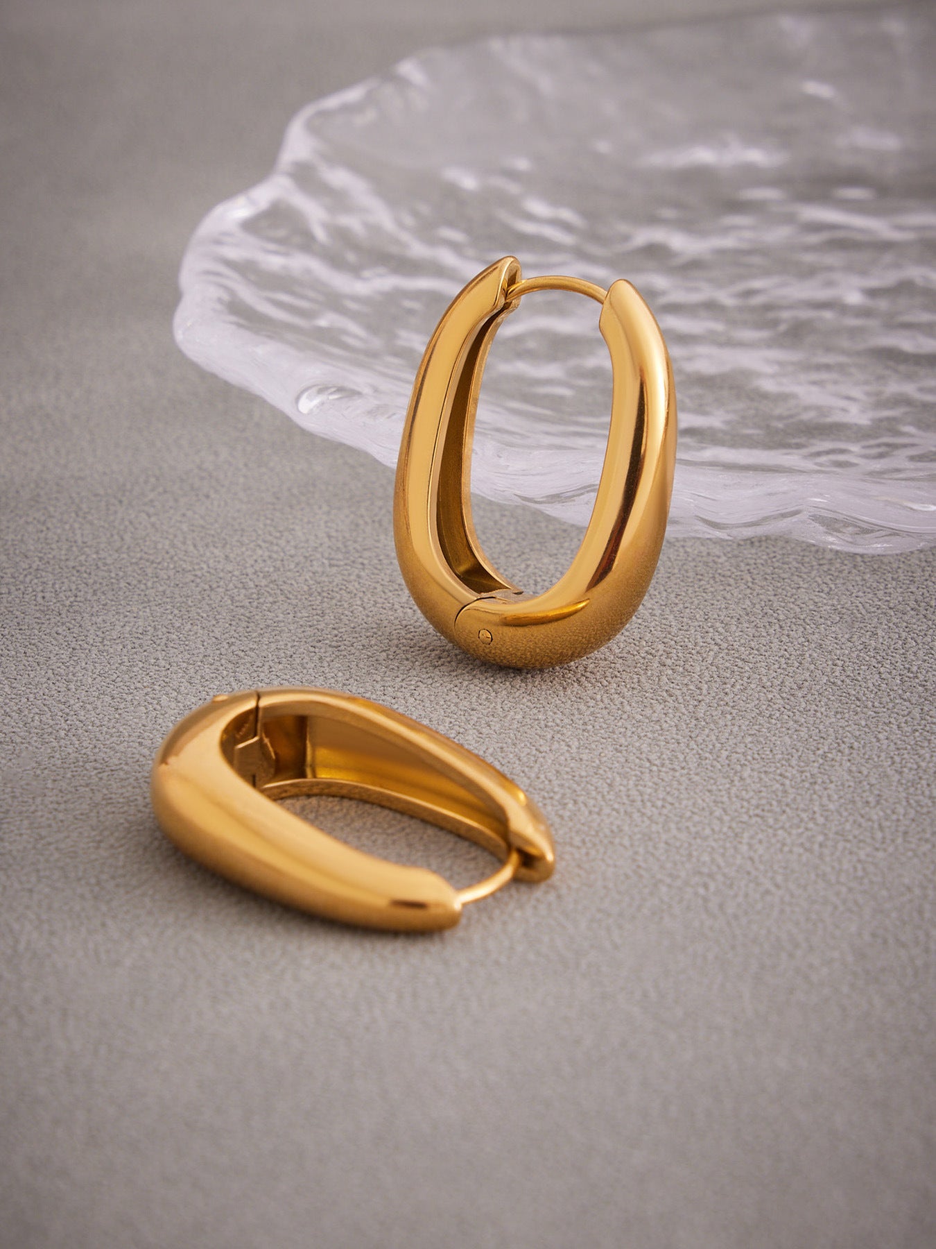 Planderful 18K Gold Plated U Shaped Earrings Minimalist Women