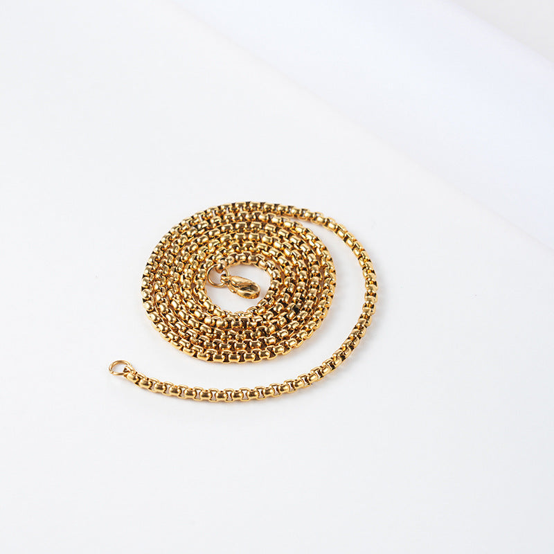 Planderful Jewelry Stainless Steel Pearl Chain Necklace