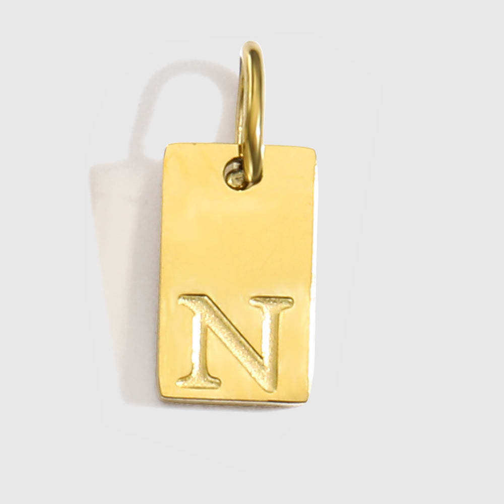 Planderful Jewelry Alphabet Necklace Gold Plated Stainless Steel