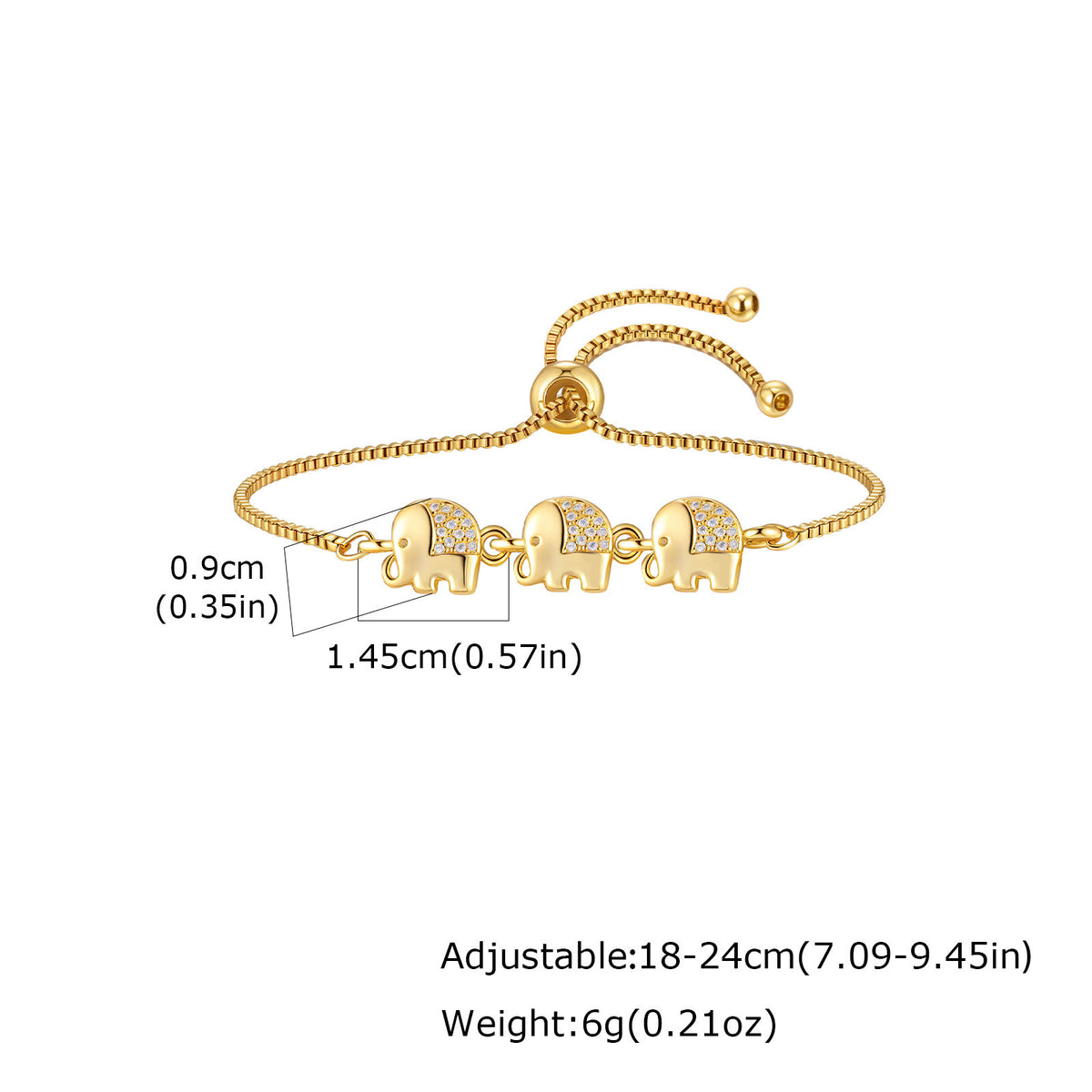 Zircon Adjustable Copper Bracelet