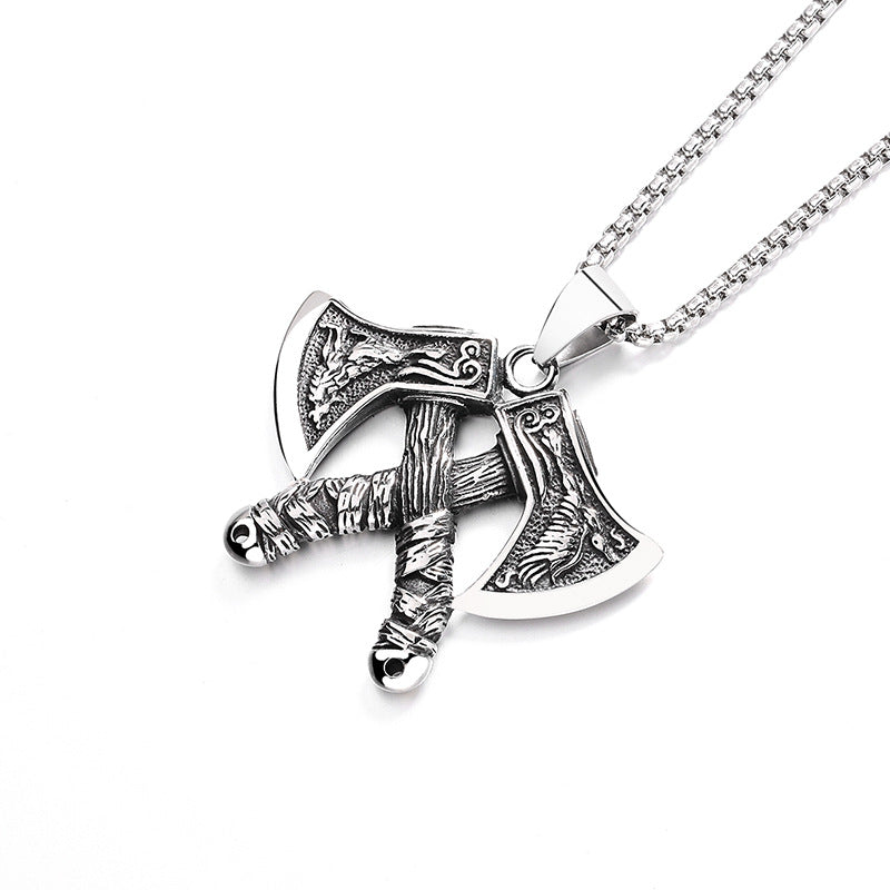 Vintage Viking Stainless Steel Pendant Necklace