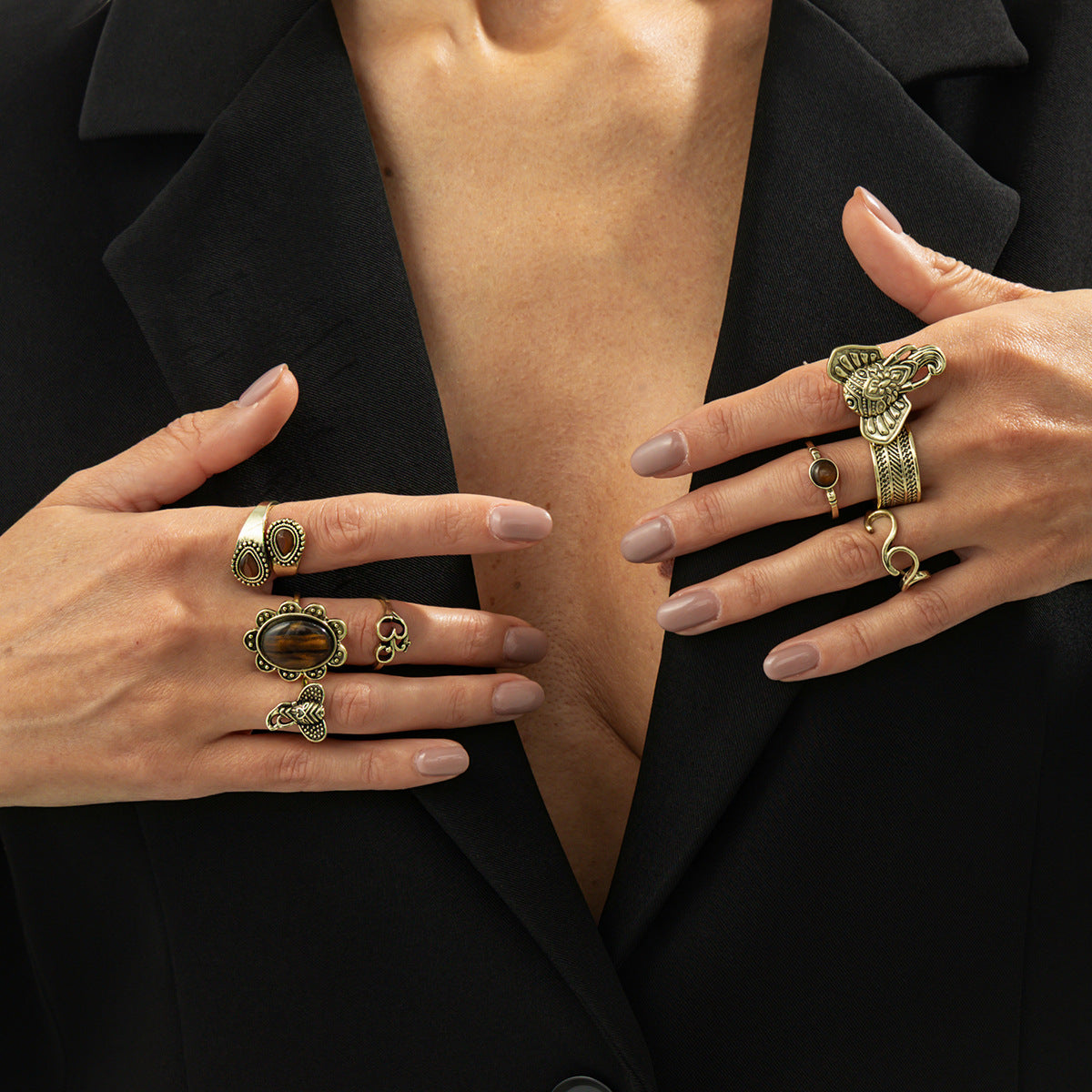 Medieval Ring With Retro Geometric Design For Bold Statement Fashion Lovers By Planderful Vienna Verve