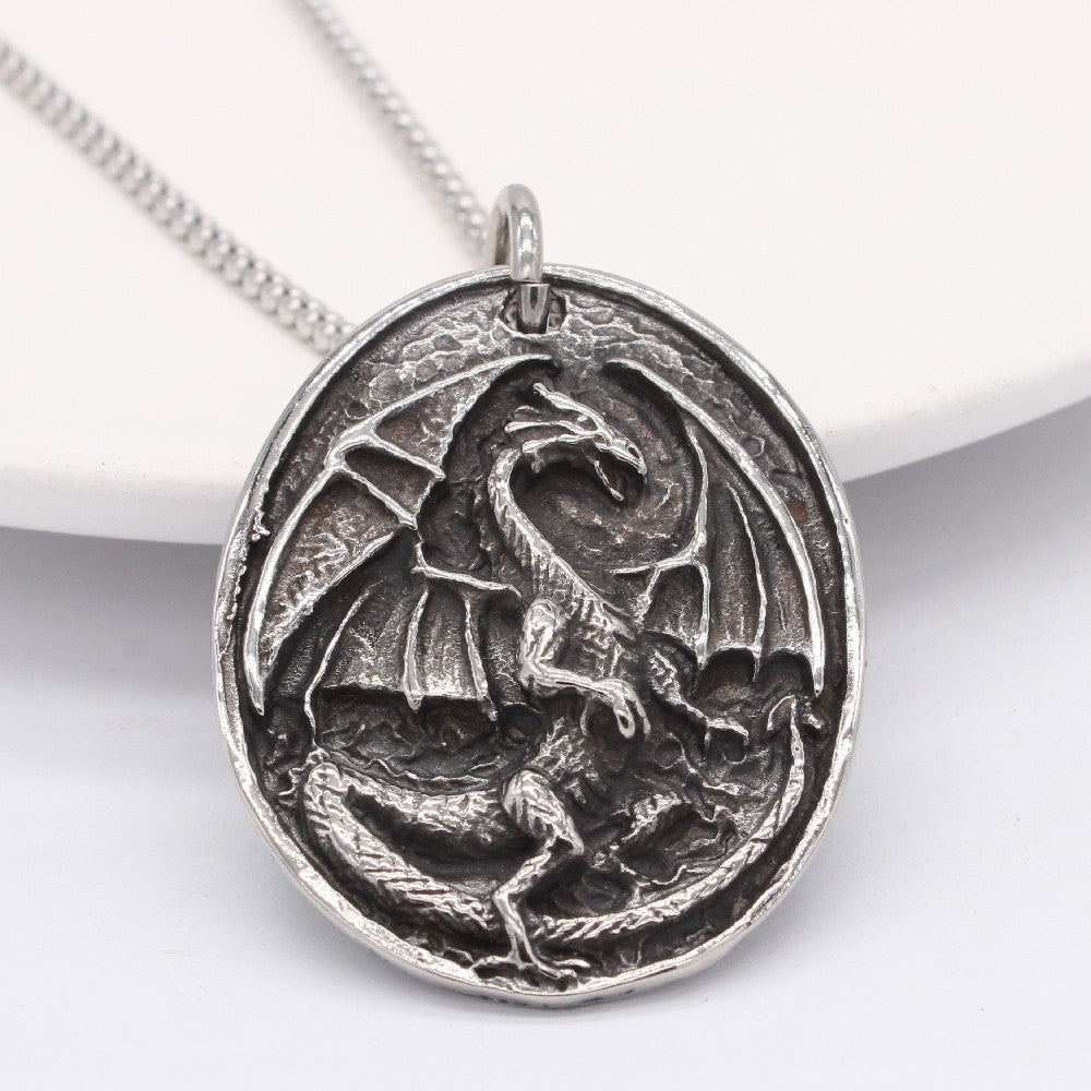 Dragon Pendant Titanium Steel Unisex For Men And Women Planderful Everyday Genie Retro Protection Statement Jewelry