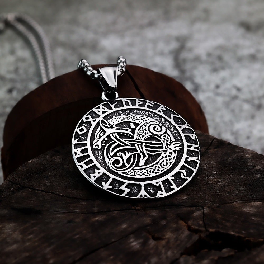 European And American Style Retro Steel Gold Tag Pendant For Men