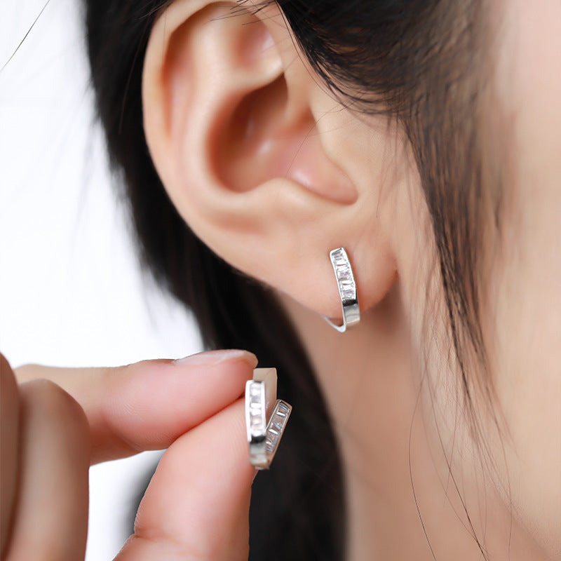 U-Shaped Stud 925 Sterling Silver Earrings