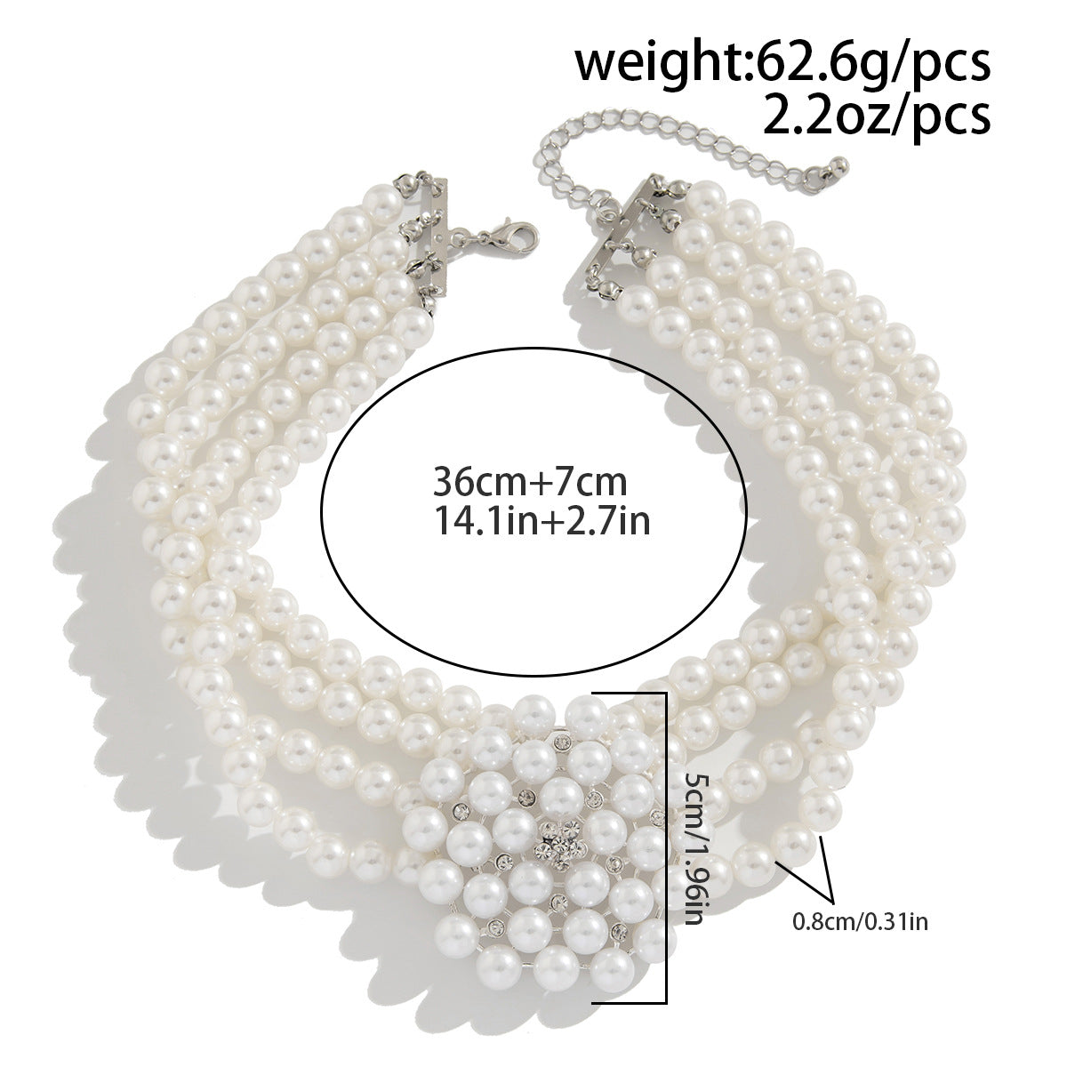 French-Inspired Pearl Flower Layered Choker