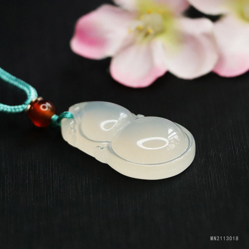 White Chalcedony Gourd Pendant