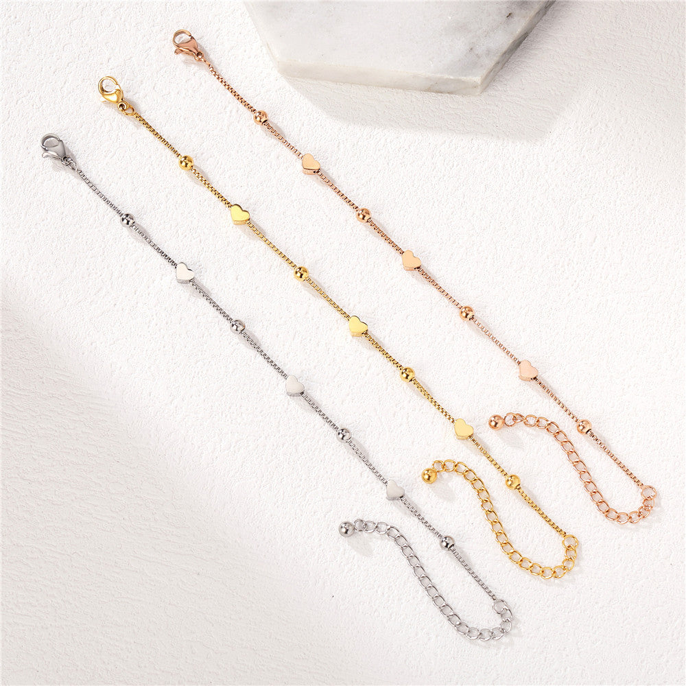 Peach Heart Stainless Steel Bracelet For Women By Planderful Everyday Chic Statement