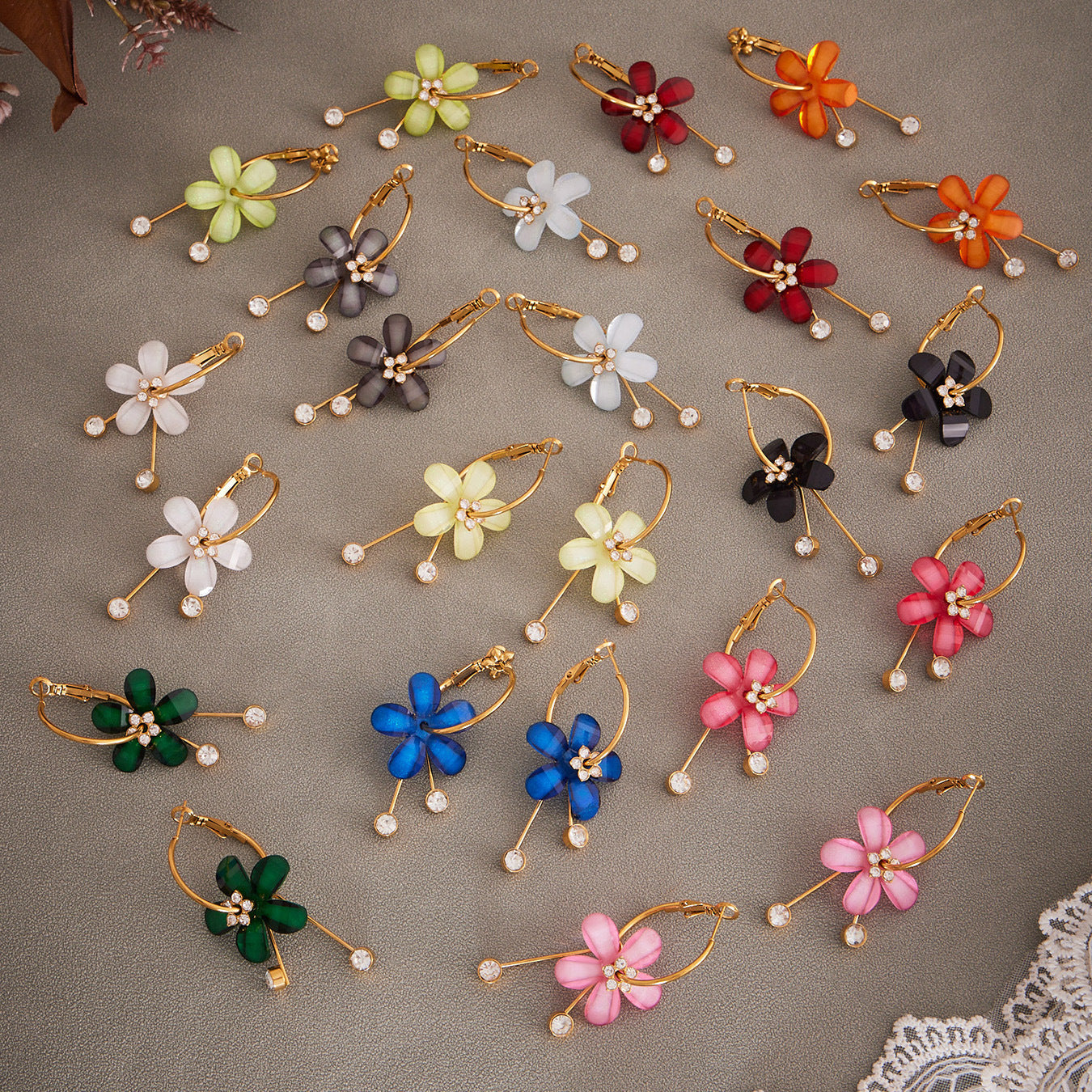 Planderful Camellia Zircon Tassel Earrings Women Stainless