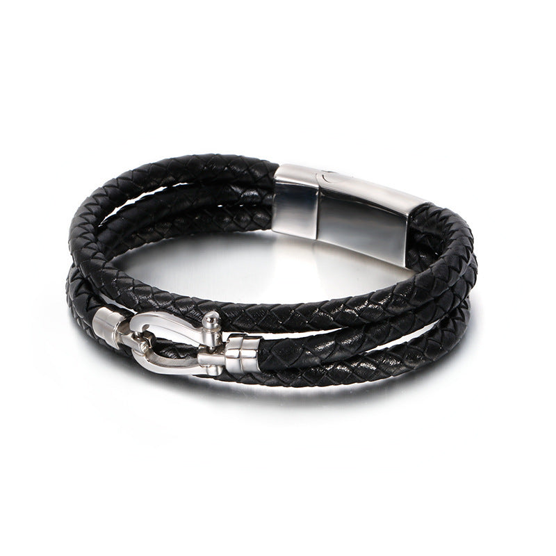 Planderful Titanium Steel Bracelet Mens Retro Modern Style