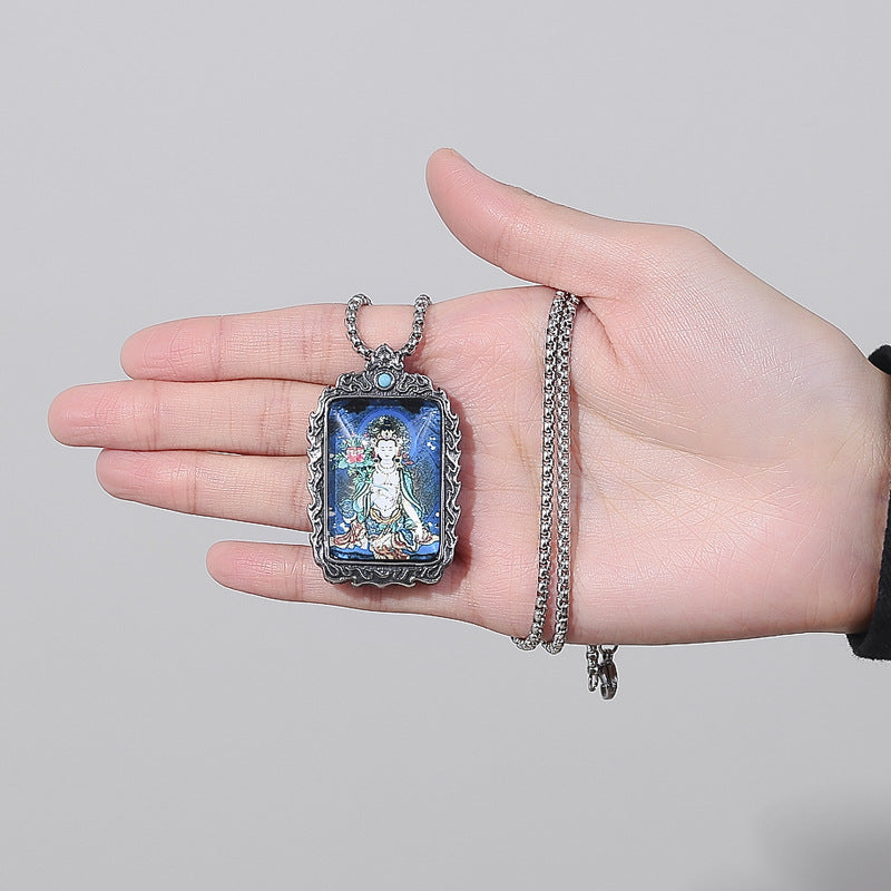 Steel Necklace – Elegant Thangka Zodiac Guardian Amulet