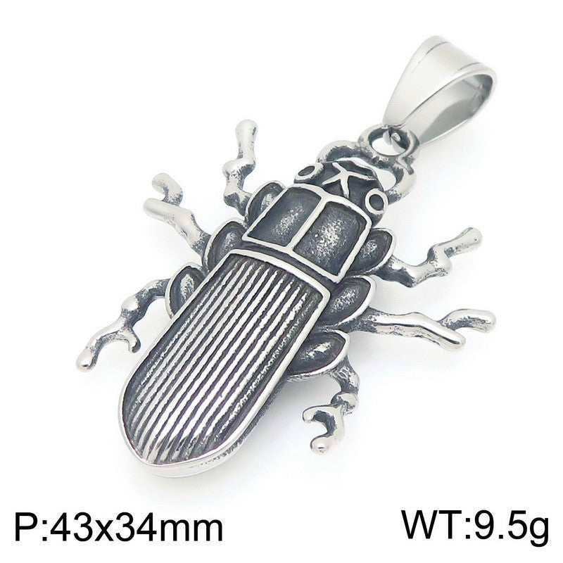 Planderful Beetle Pendant Stainless Steel Retro Mens Pendant
