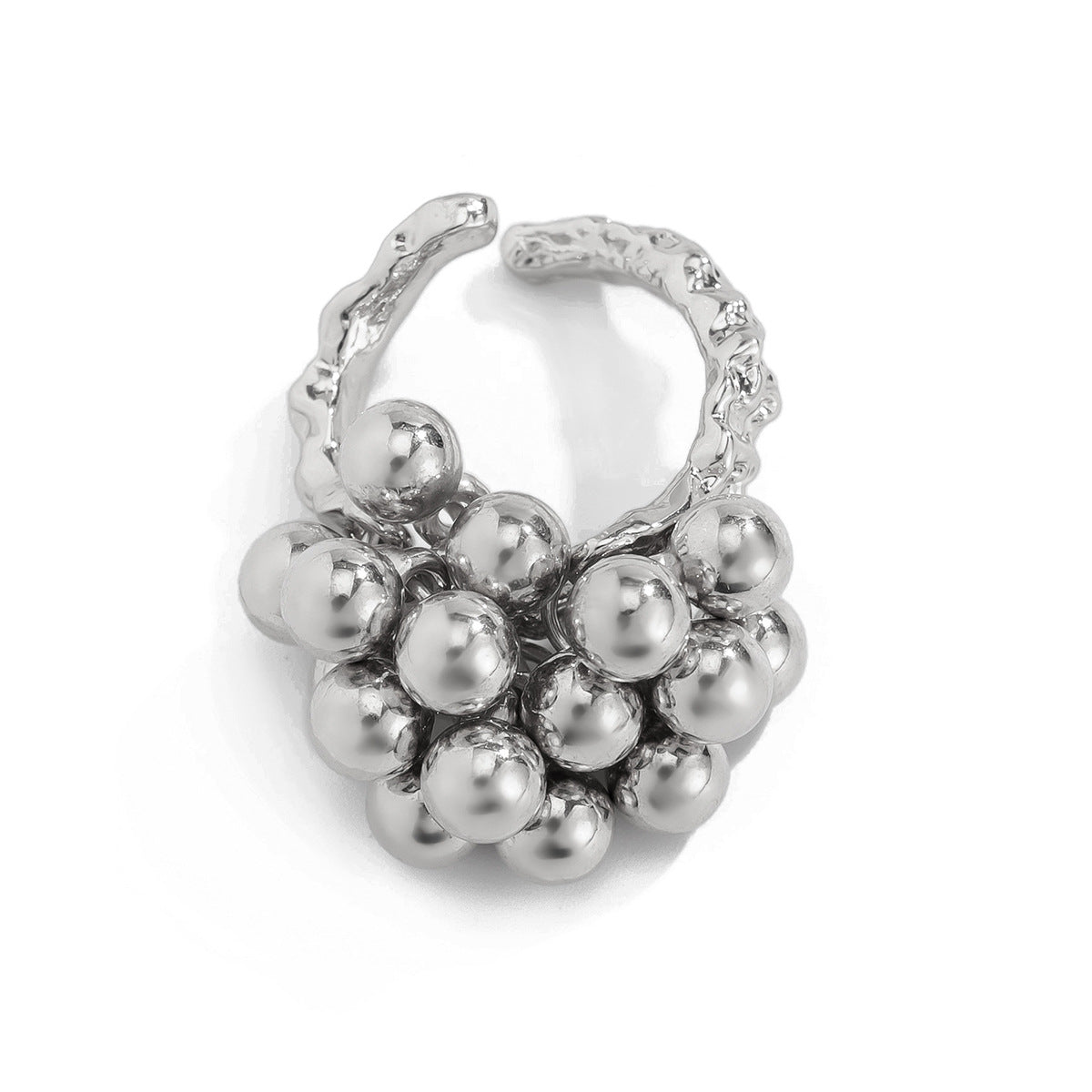 Planderful Vienna Verve Imitation Pearl Ring Open Wind Fold Metal Ring For Trendy Women And Gift Seekers
