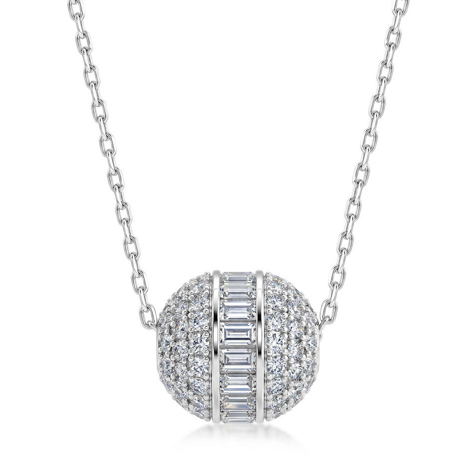 S925 Sterling Silver Moissanite Pendant Necklace